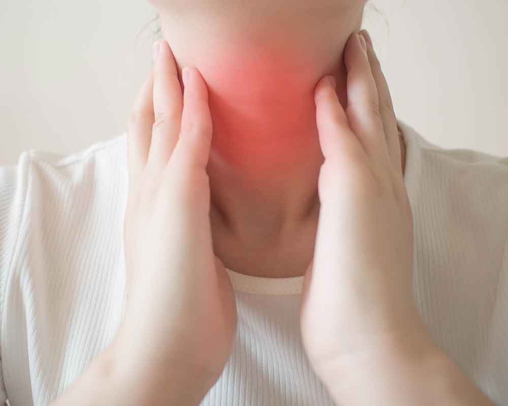 woman's neck with hypothyroidism